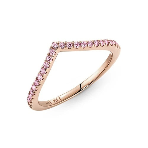 Pandora Rose Gold Ring with Pink Gemstones