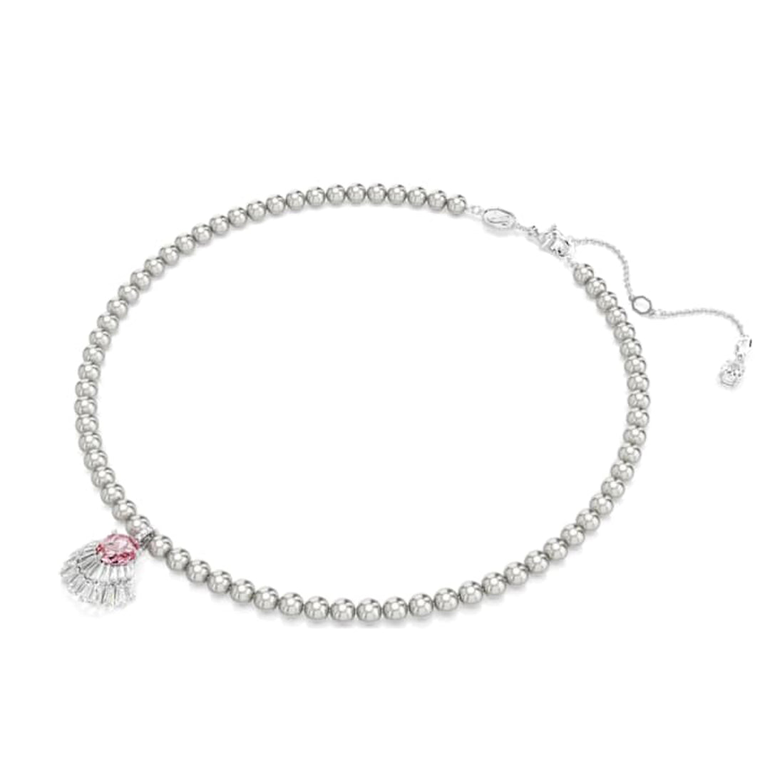 Radiant Pink Gemstone Beaded Pendant Necklace