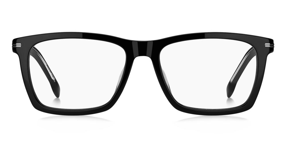 Sleek Black Acetate Optical Glasses with Clip-On Sunglasses