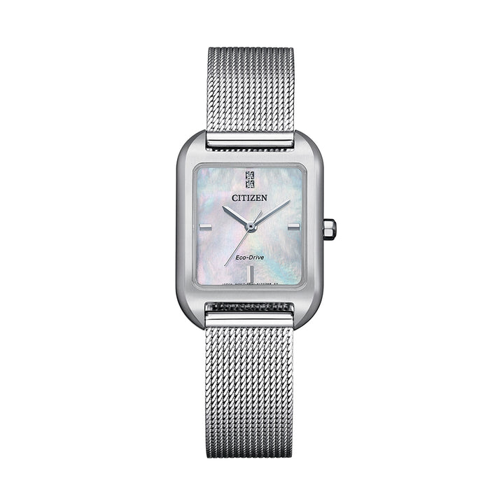Timeless Silver Elegance with Iridescent Mother-of-Pearl Dial