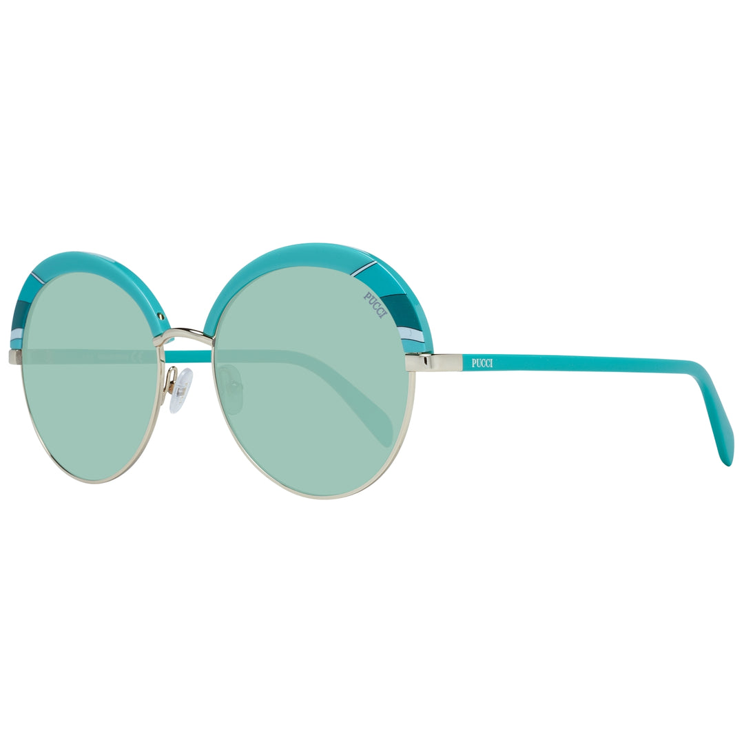 Turquoise Elegance Round Sunglasses