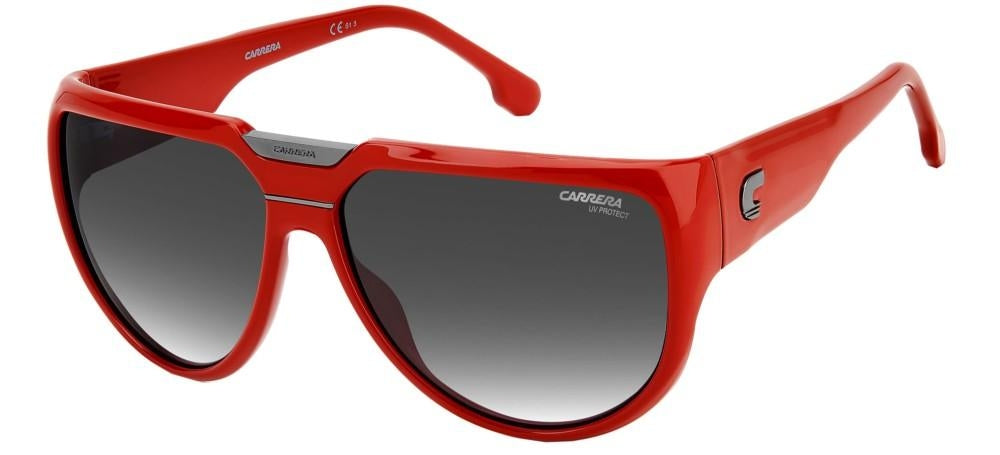 Red Frame Aviator with Gradient Black-Gray Lenses