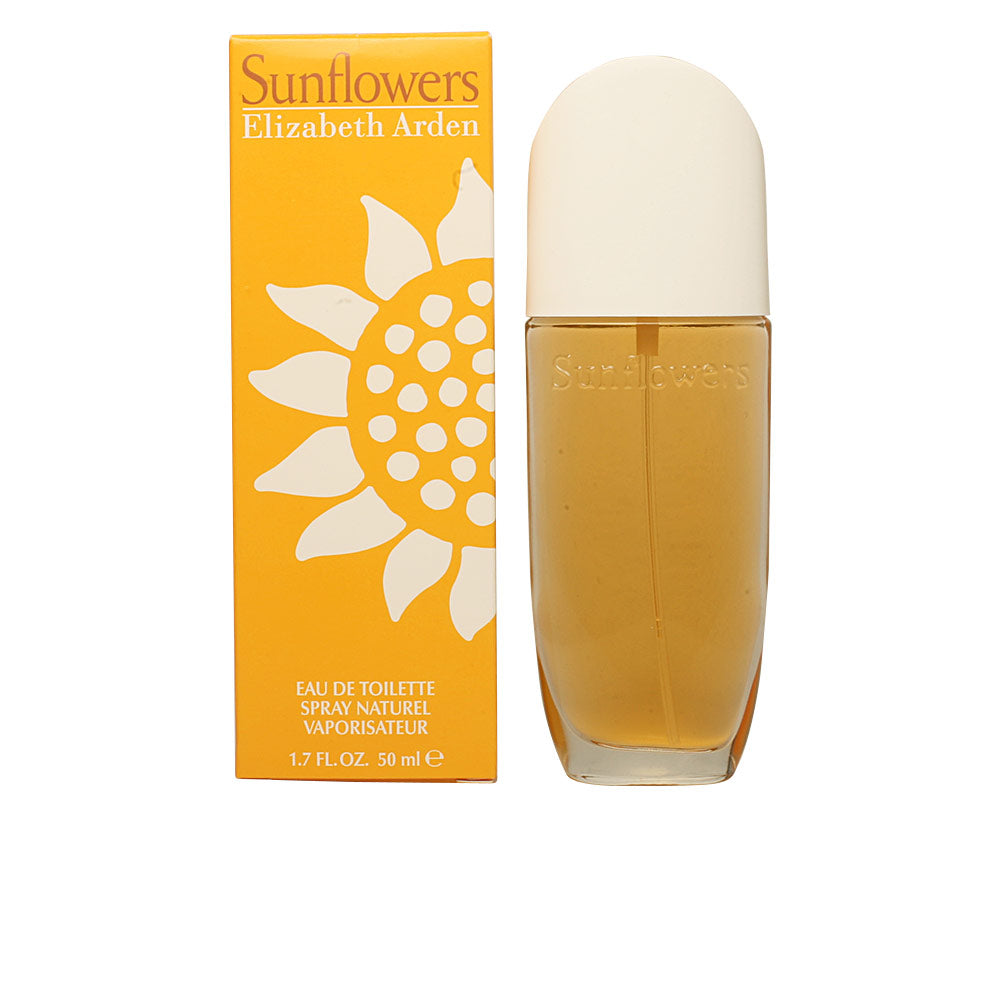 50 ml clear Eau de Toilette bottle with yellow floral motif and spray cap