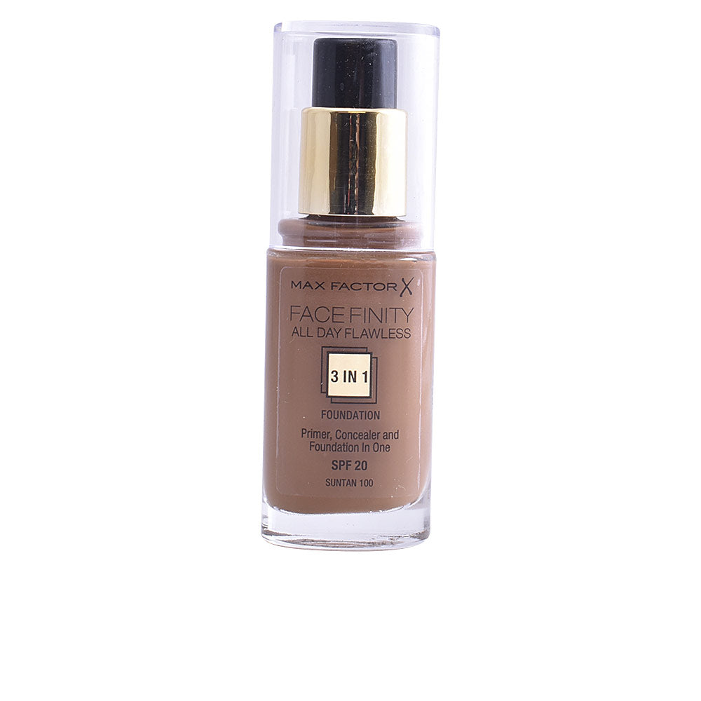 30 ml foundation bottle, mattifying 3‑in‑1 formula, shade 100 Suntan