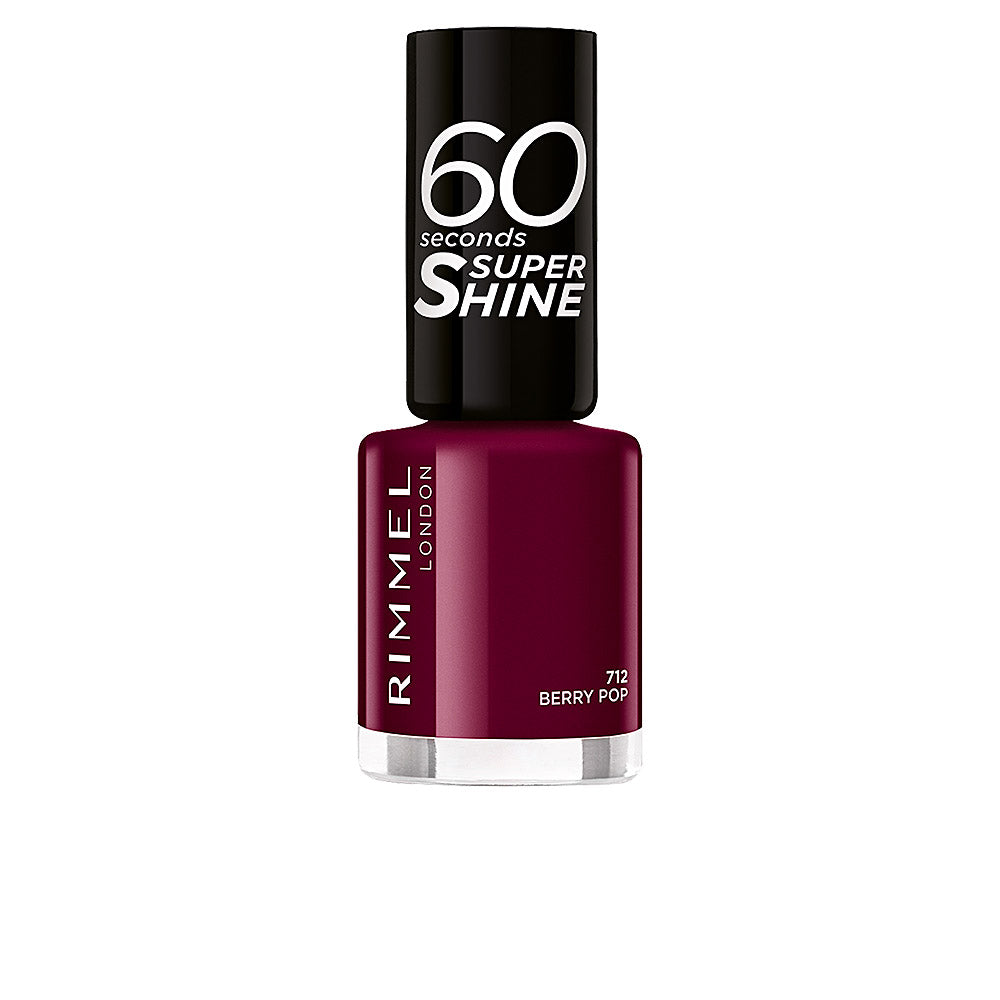 8 ml berry‑coloured nail polish bottle with precision brush, high‑gloss finish