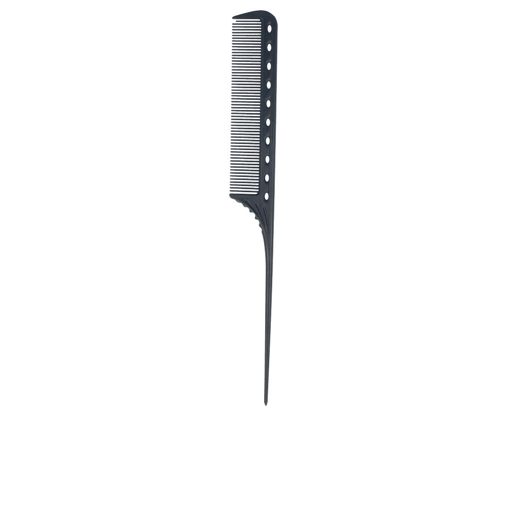 Black slim flexible 216 mm salon comb with long teeth, plastic