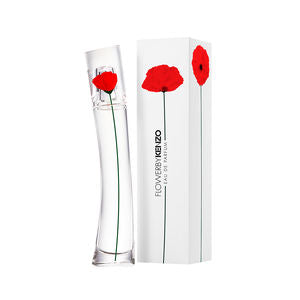 30 ml glass bottle of poppy-inspired floral-oriental Eau de Parfum, red motif