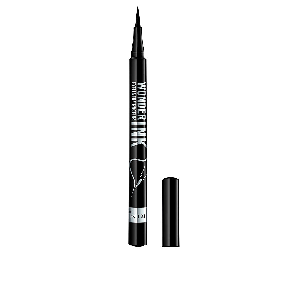 Small black liquid eyeliner with fine felt tip, 1 ml travel size bottle