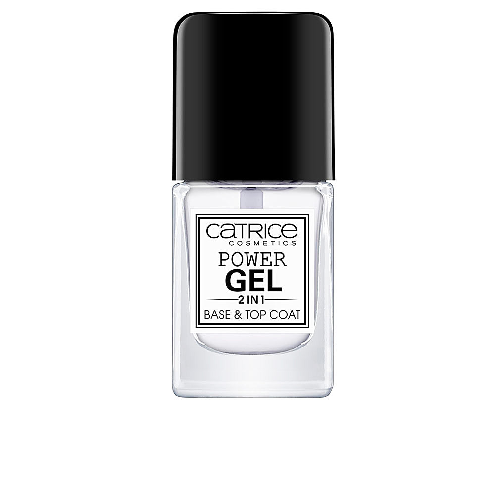 Catrice Power Gel 2-in-1 base and top coat bottle with glossy nail finish