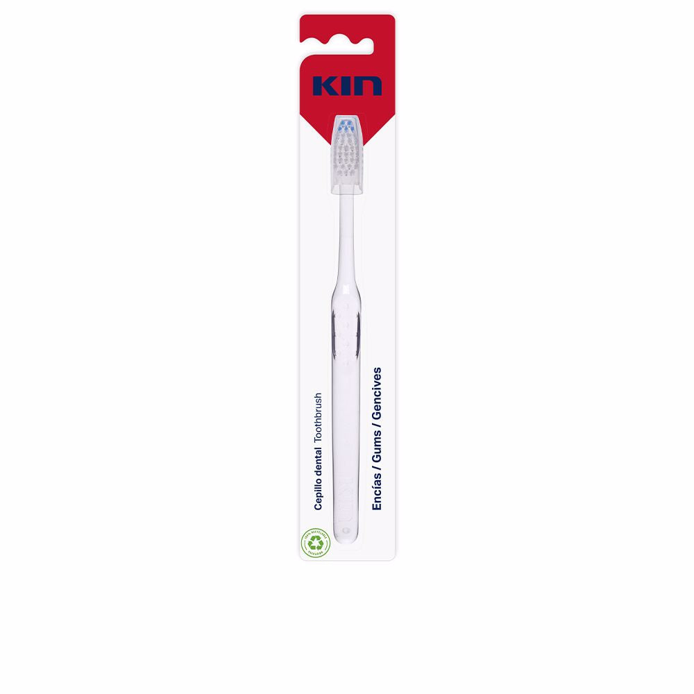 Compact gum-care toothbrush with small head and ergonomic handle, Unisex