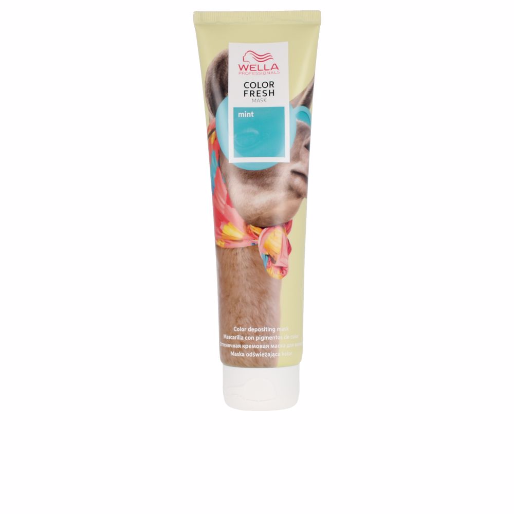 Mint-coloured 150 ml colour-depositing hair mask tube for Unisex use