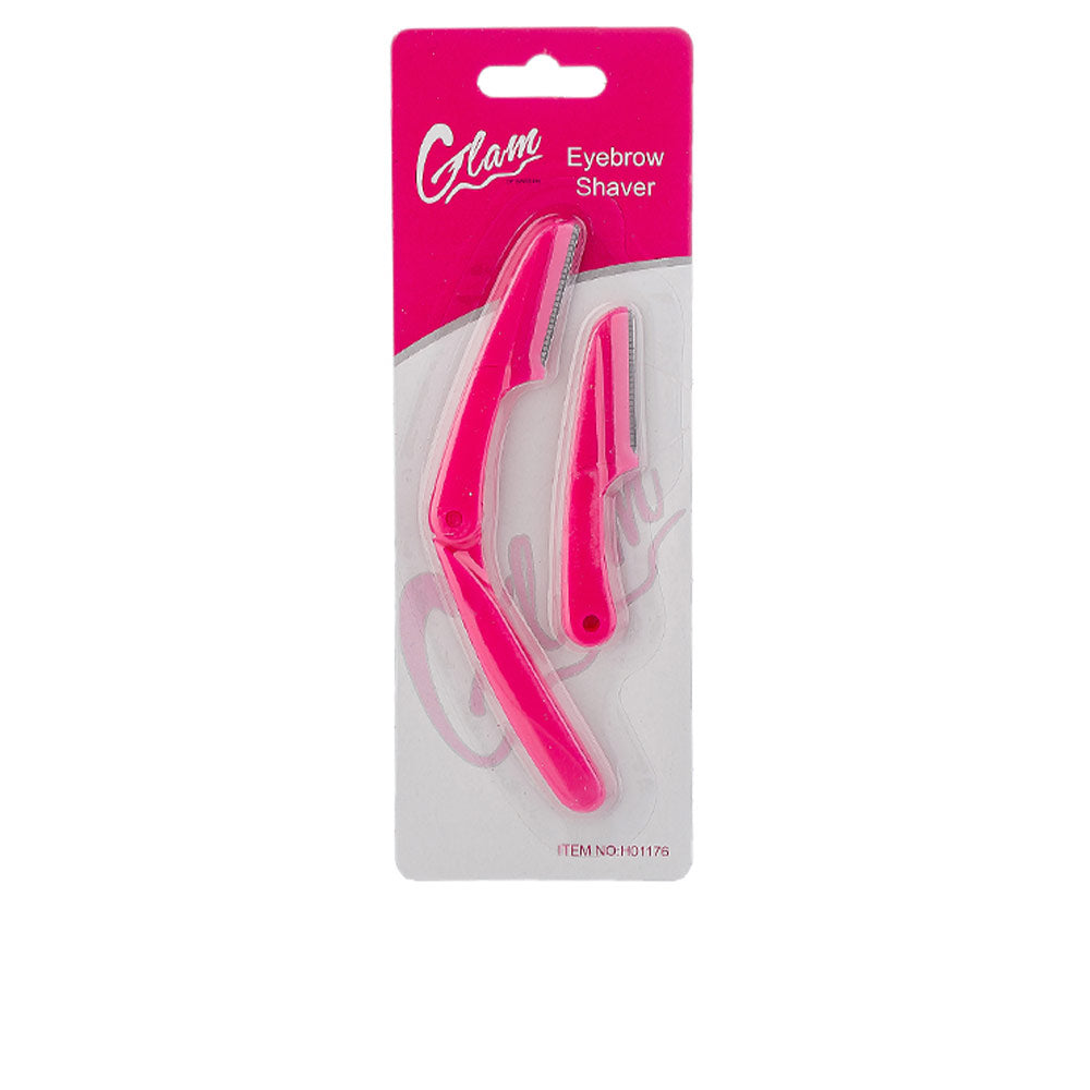 Compact stainless‑steel eyebrow shaper with slim blade and ergonomic handle, travel size