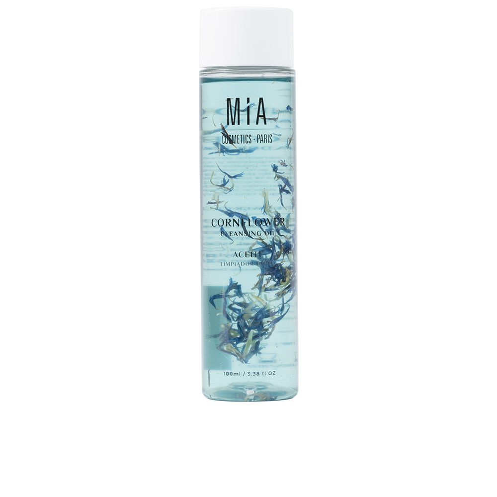Bottle of light cleansing oil with cornflower petals, 100 ml, Unisex