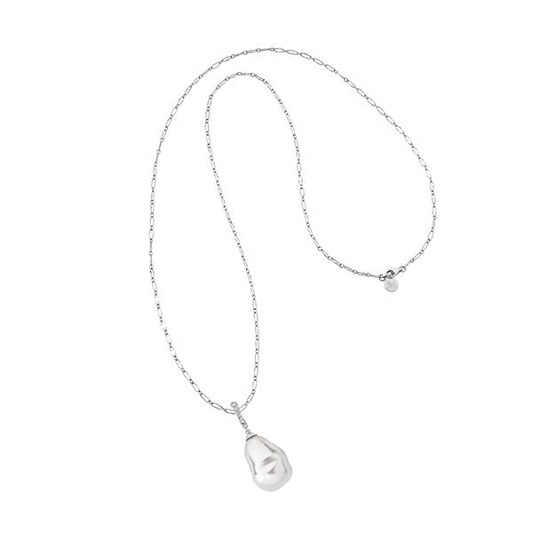 Timeless Silver Pearl Pendant Necklace