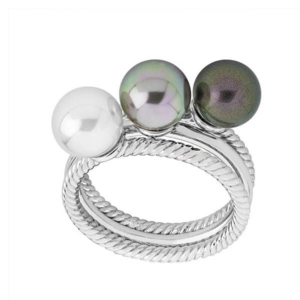 Iridescent Elegance Pearl and Silver Ring