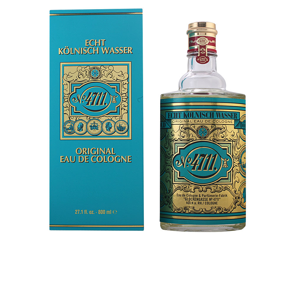 Glass flacon of citrus eau de cologne, 800 ml, bergamot and neroli notes, Unisex