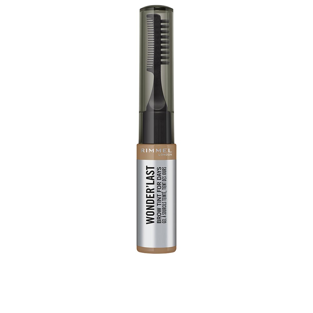 Small tinted brow gel tube with tapered brush; 4.5 ml, unisex brow tint