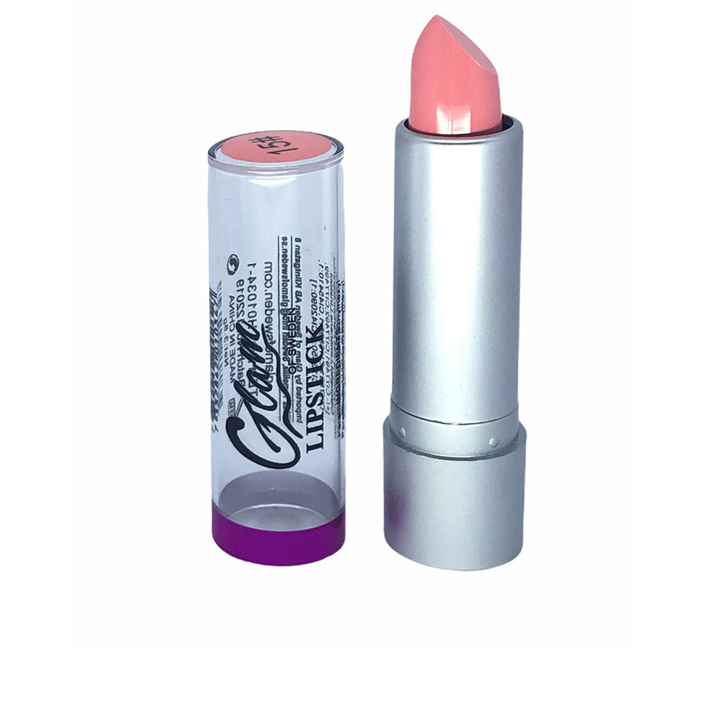 Metallic creamy lipstick in pleasant pink, compact 3.8 g bullet