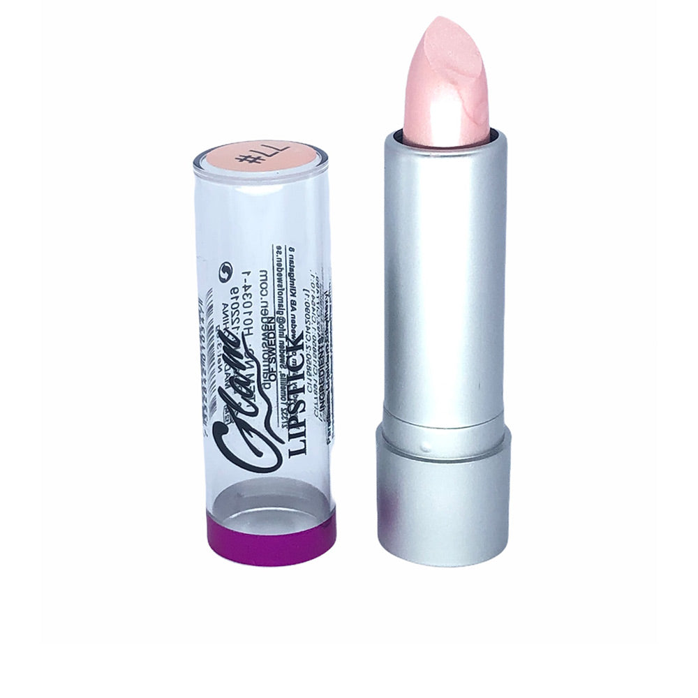Chilly pink cream metallic lipstick in slim 3.8 g tube, reflective sheen
