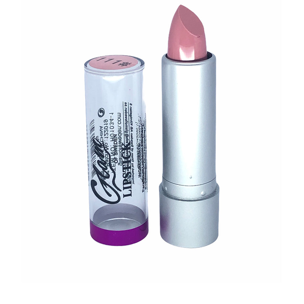 Dusty pink metallic lipstick in slim tube, creamy metal finish, 3.8 g
