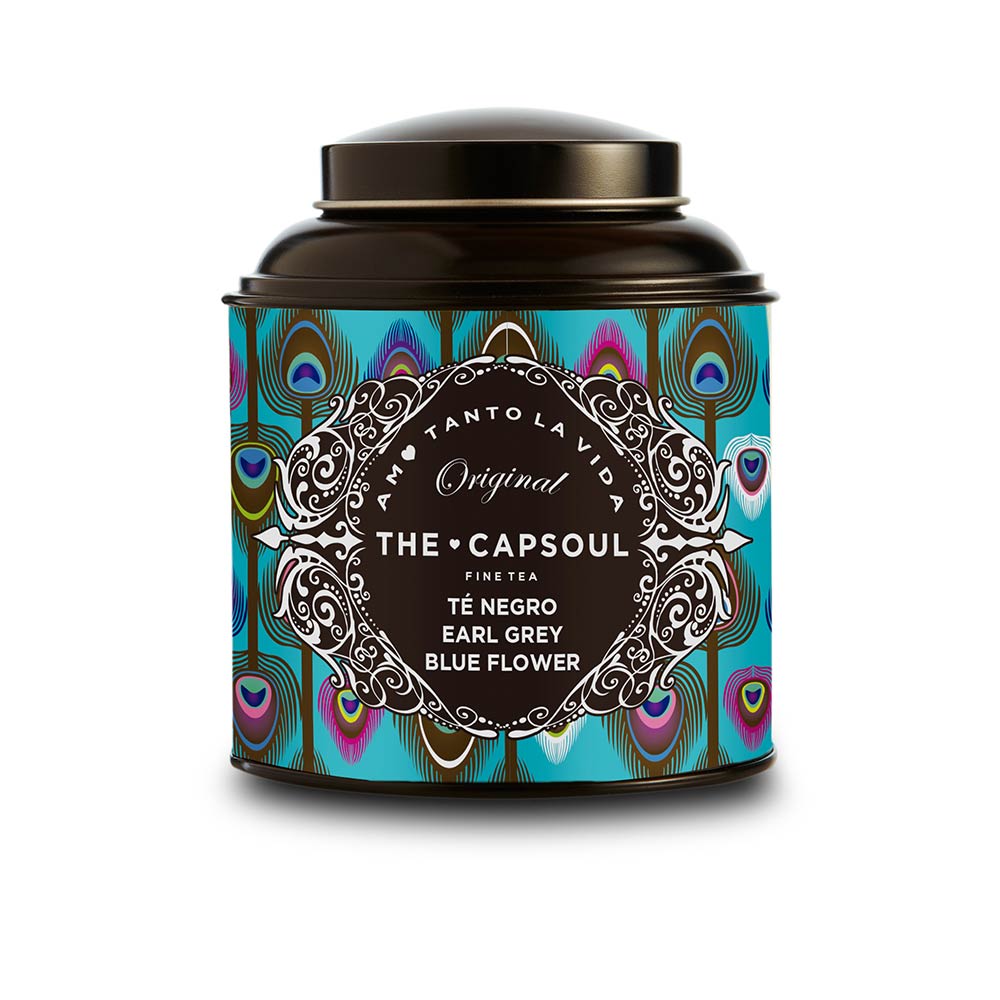 Loose Earl Grey black tea with blue cornflower petals in 100 g pack