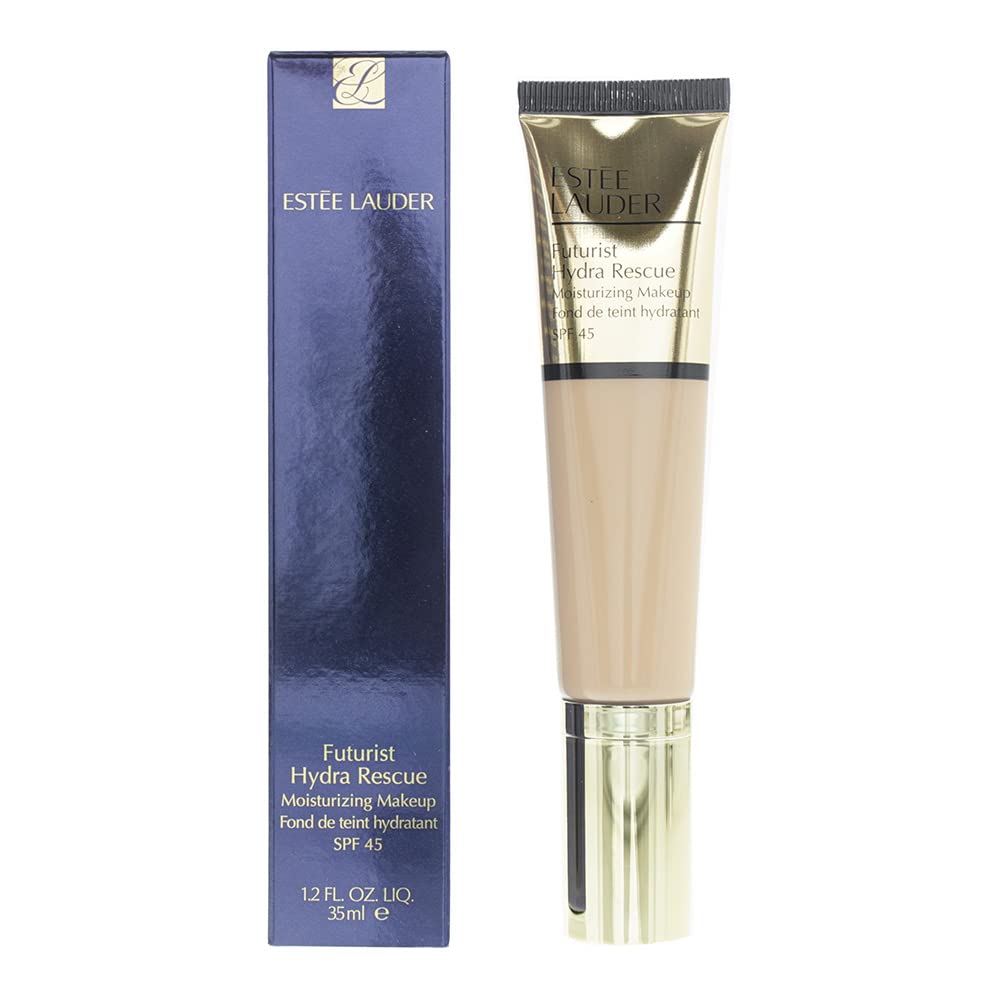 Bottle of lightweight hydrating tinted foundation in shade 2W1‑dawn, SPF 45