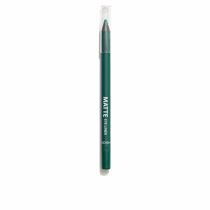 Matte forest green eyeliner pencil, 1.2 g, creamy finish, compact packaging