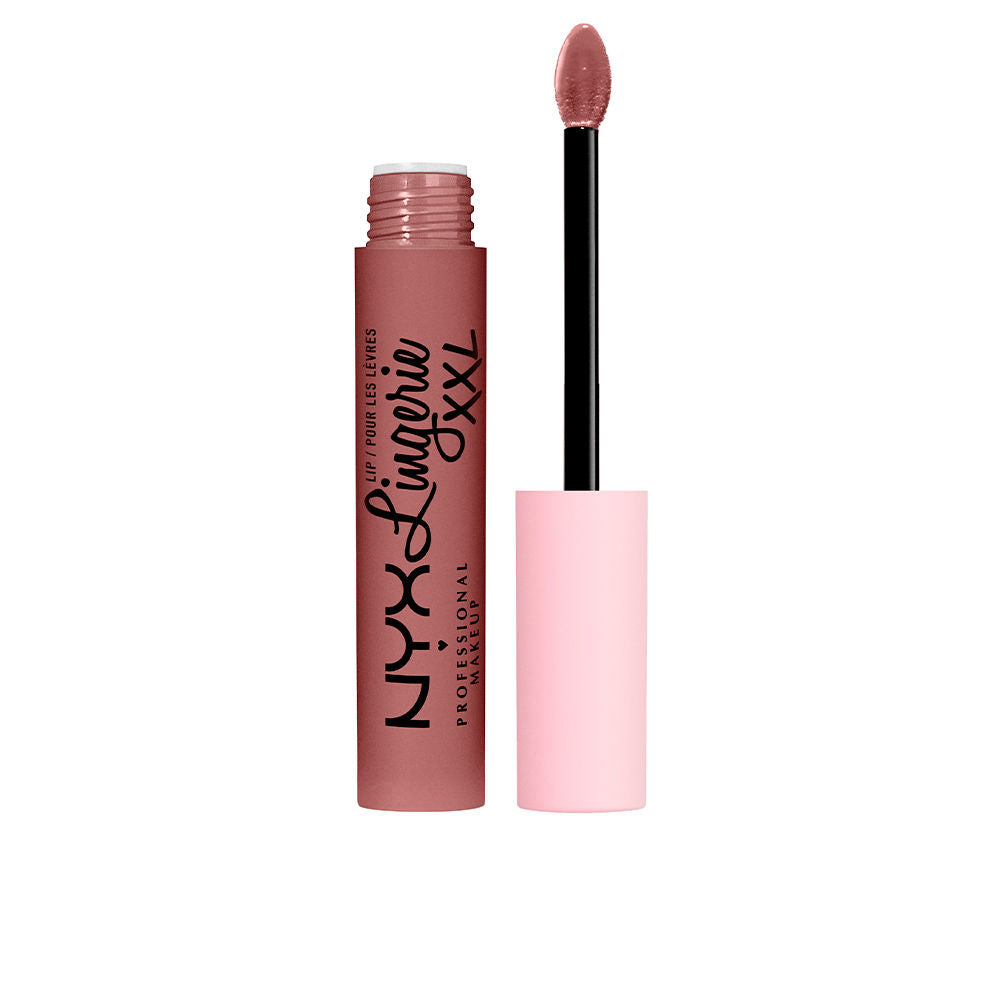 Slim tube matte liquid lipstick in brown shade with wand applicator