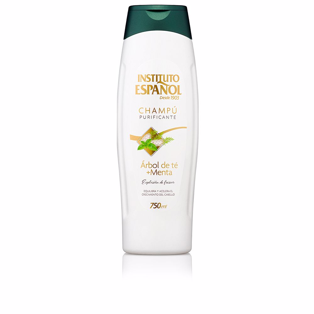 750 ml bottle of tea tree and mint purifying shampoo, Unisex, green label