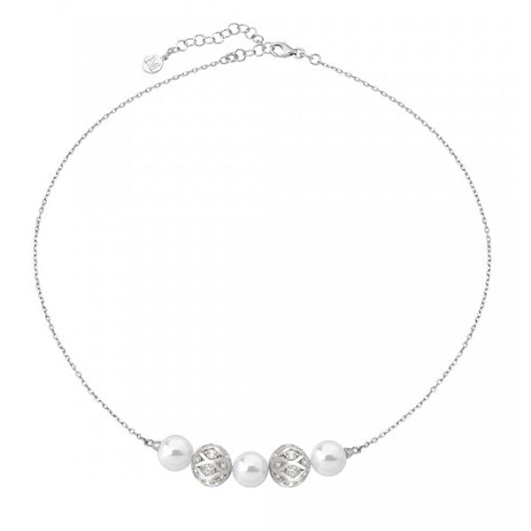 Timeless White Pearl and Silver Elegance Necklace