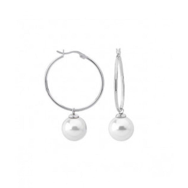 Timeless Pearl Pendant Hoop Earrings