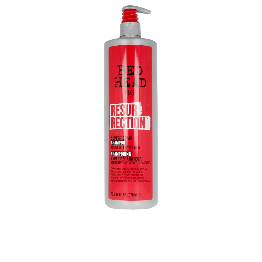 Large 970 ml bottle of Resurrection Repair Hydrating Shampoo, pale pearlescent gel