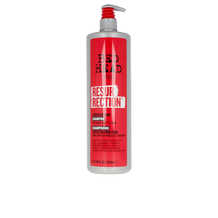 Large 970 ml bottle of Resurrection Repair Hydrating Shampoo, pale pearlescent gel