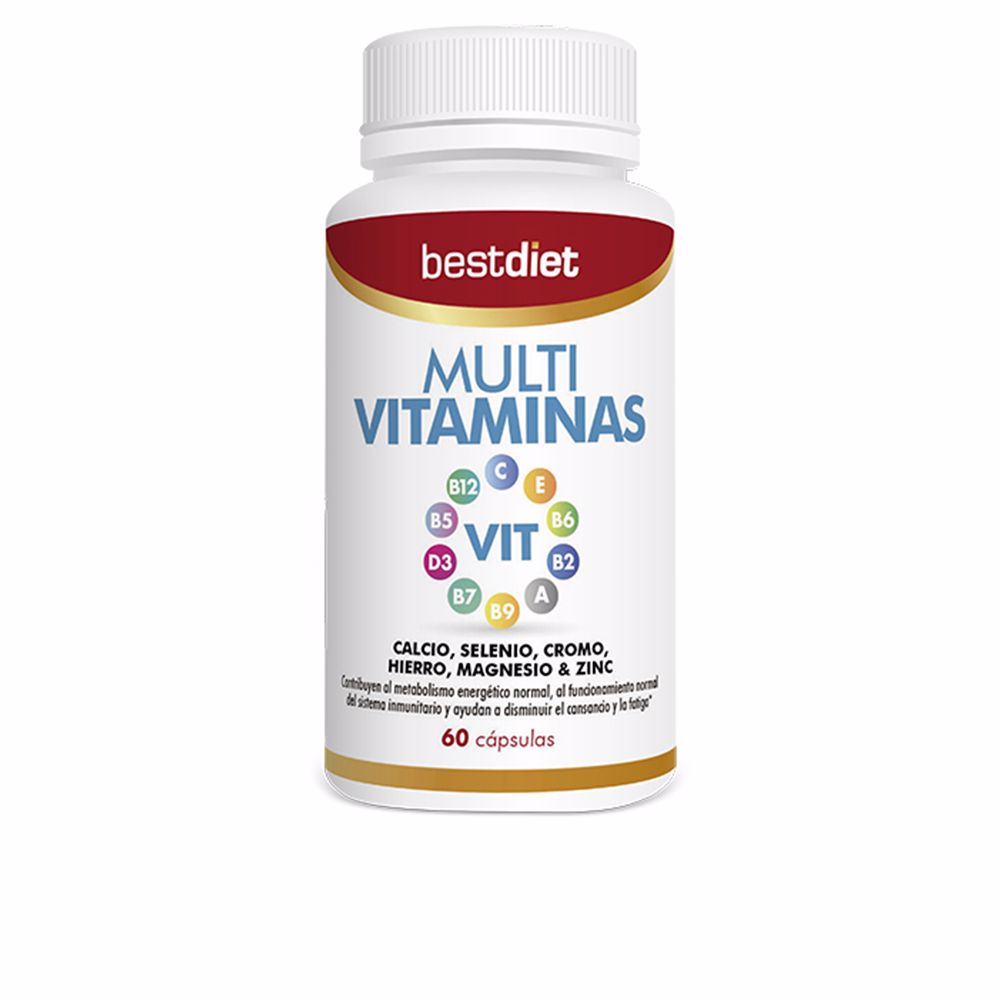 Bottle of 60 multivitamin capsules; broad-spectrum vitamins and minerals