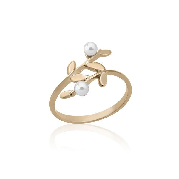 Golden Bloom Pearl Ring