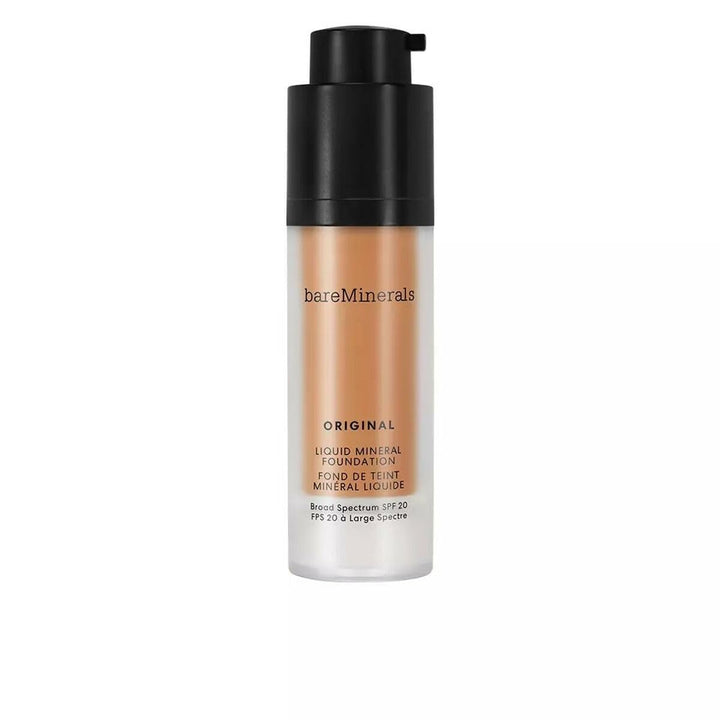 30 ml pump bottle of liquid mineral foundation, shade 22-warm tan