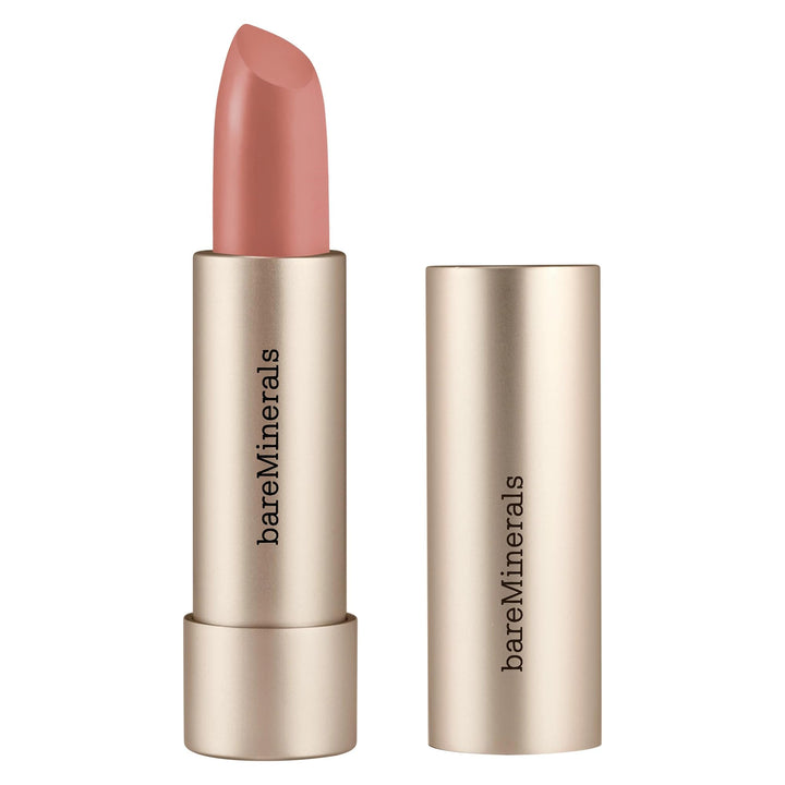 Satin hydrating lipstick bullet with warm rose shade, 3.6 g packaging