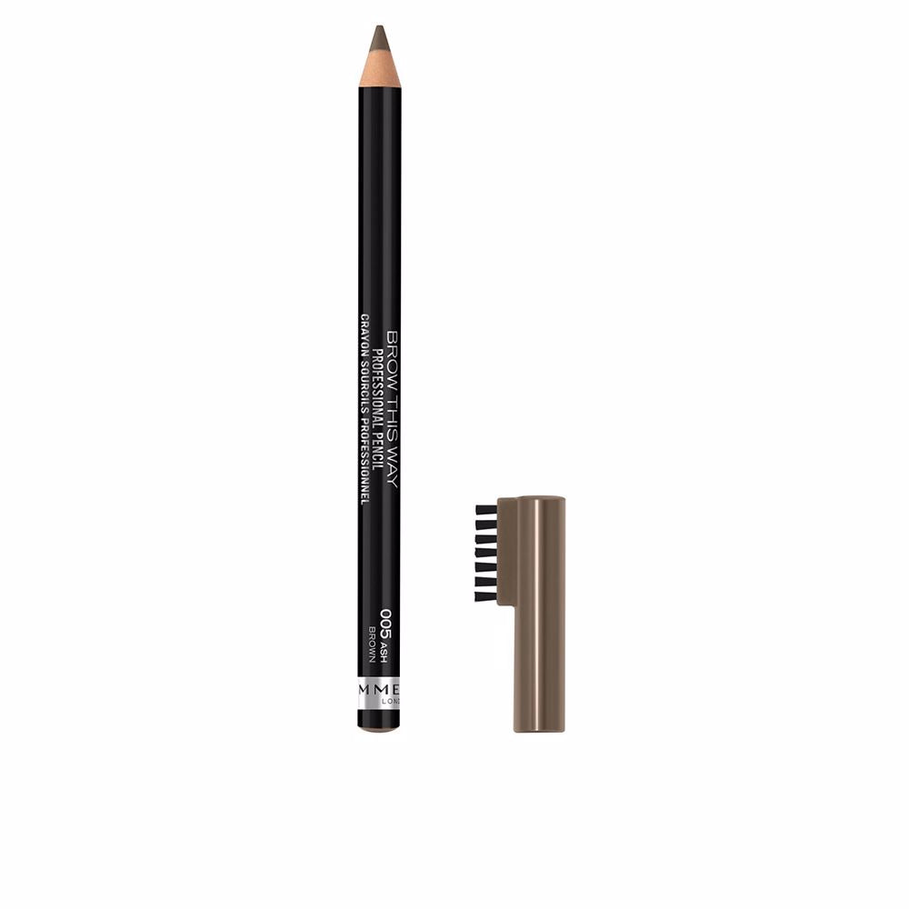 Dual-ended ash brown eyebrow pencil with fine tip and spoolie, 1.41 g