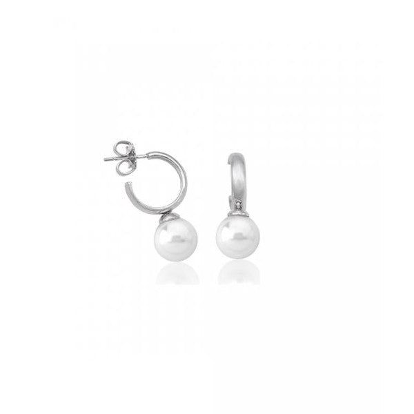 Timeless White Pearl Hoop Elegance