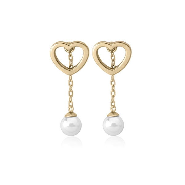 Radiant Pearl and Gold Dangle Elegance