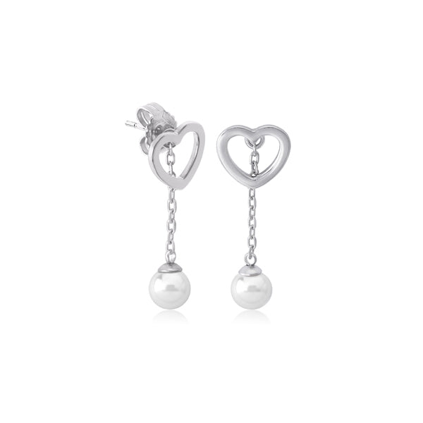 Timeless White Pearl Elegance Dangle Earrings