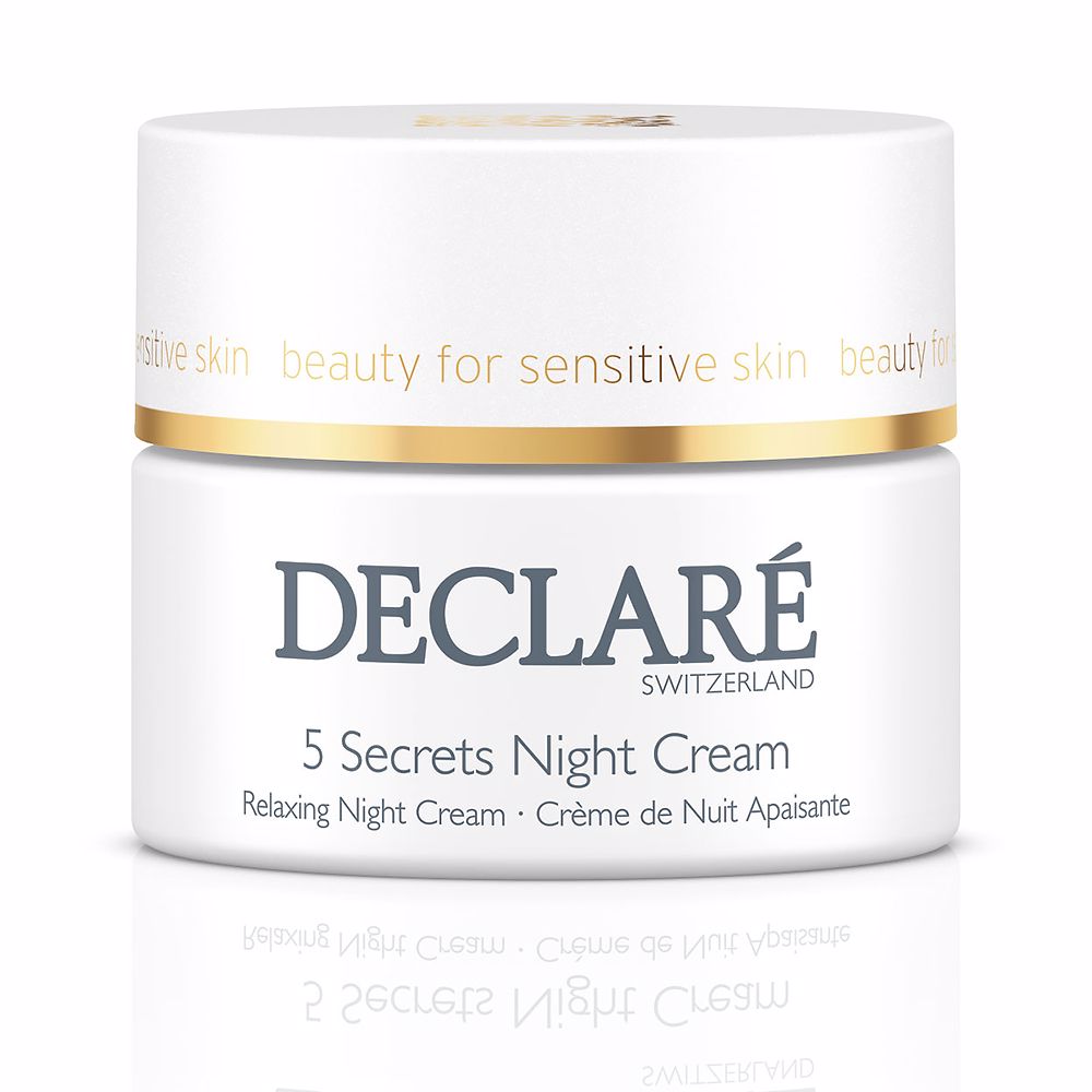 50 ml jar of rich night cream; creamy texture, botanical extracts listed