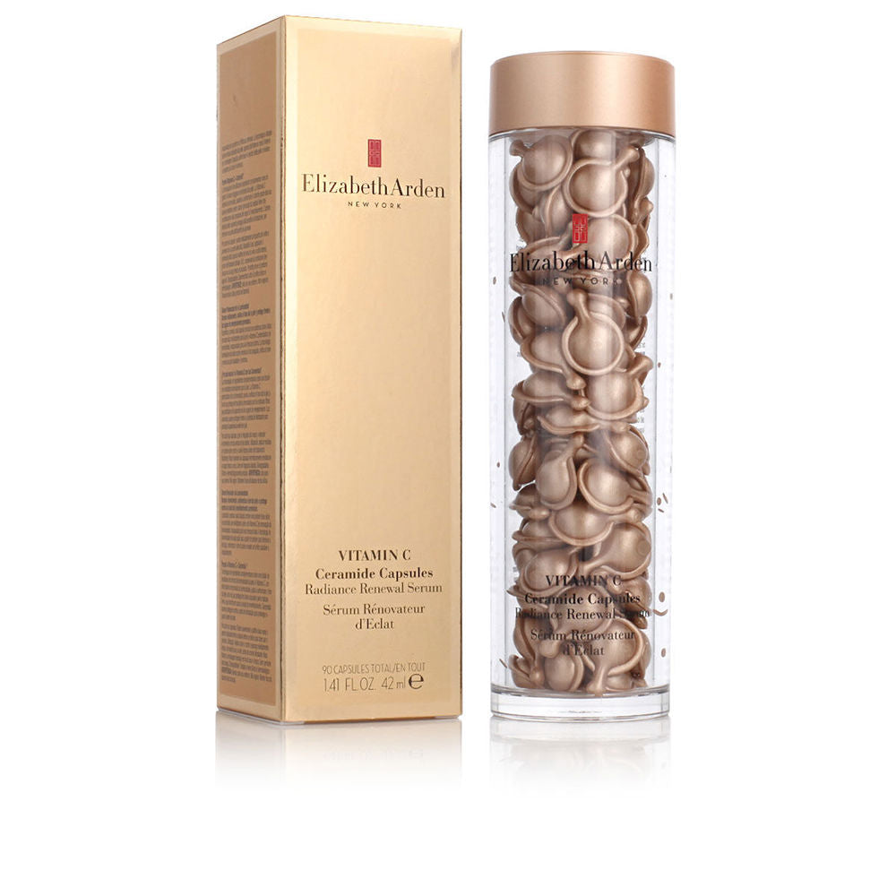 Small amber single-dose serum capsules in compact arrangement for Women skincare