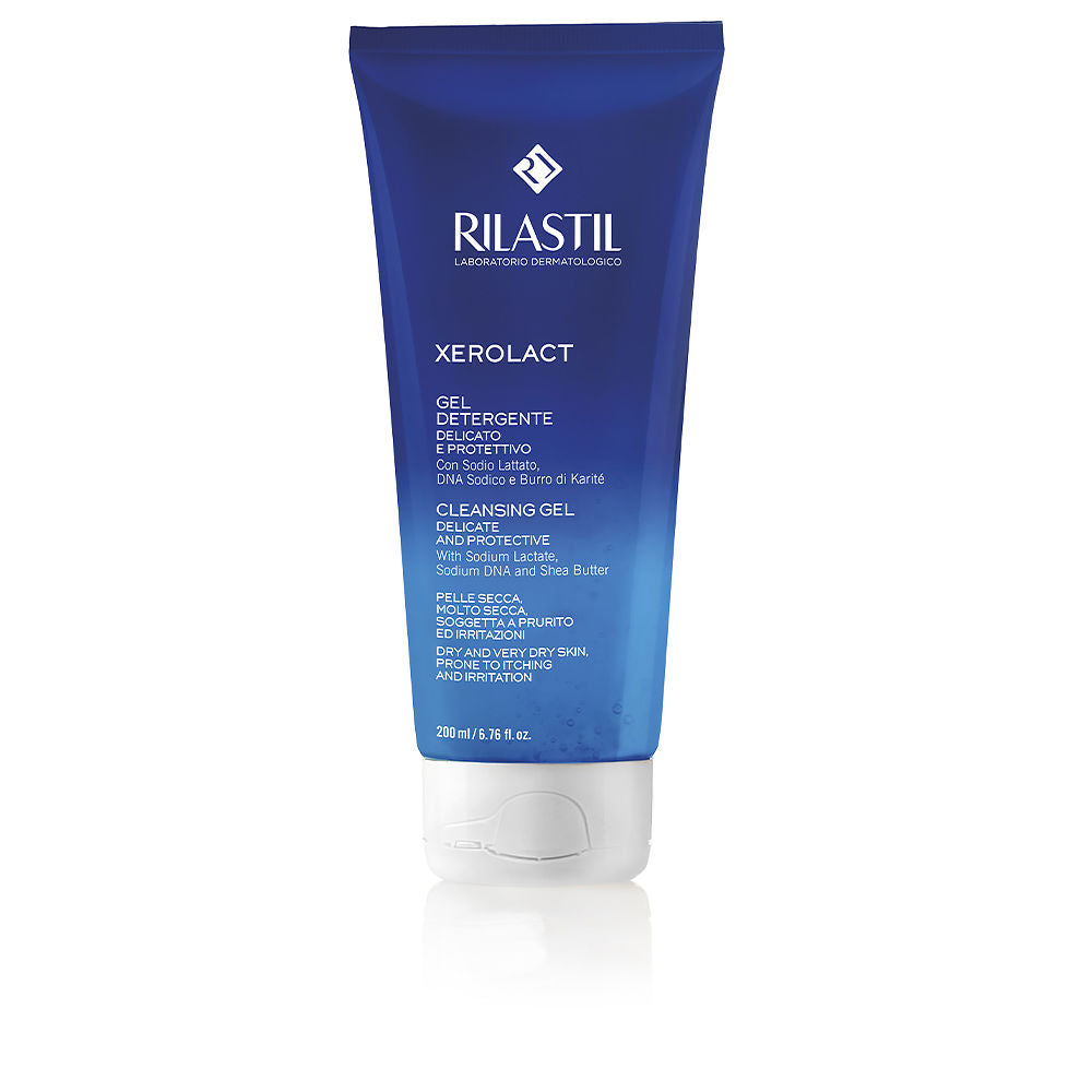 200 ml clear bottle of gentle shea cleansing gel for dry, sensitive Unisex skin