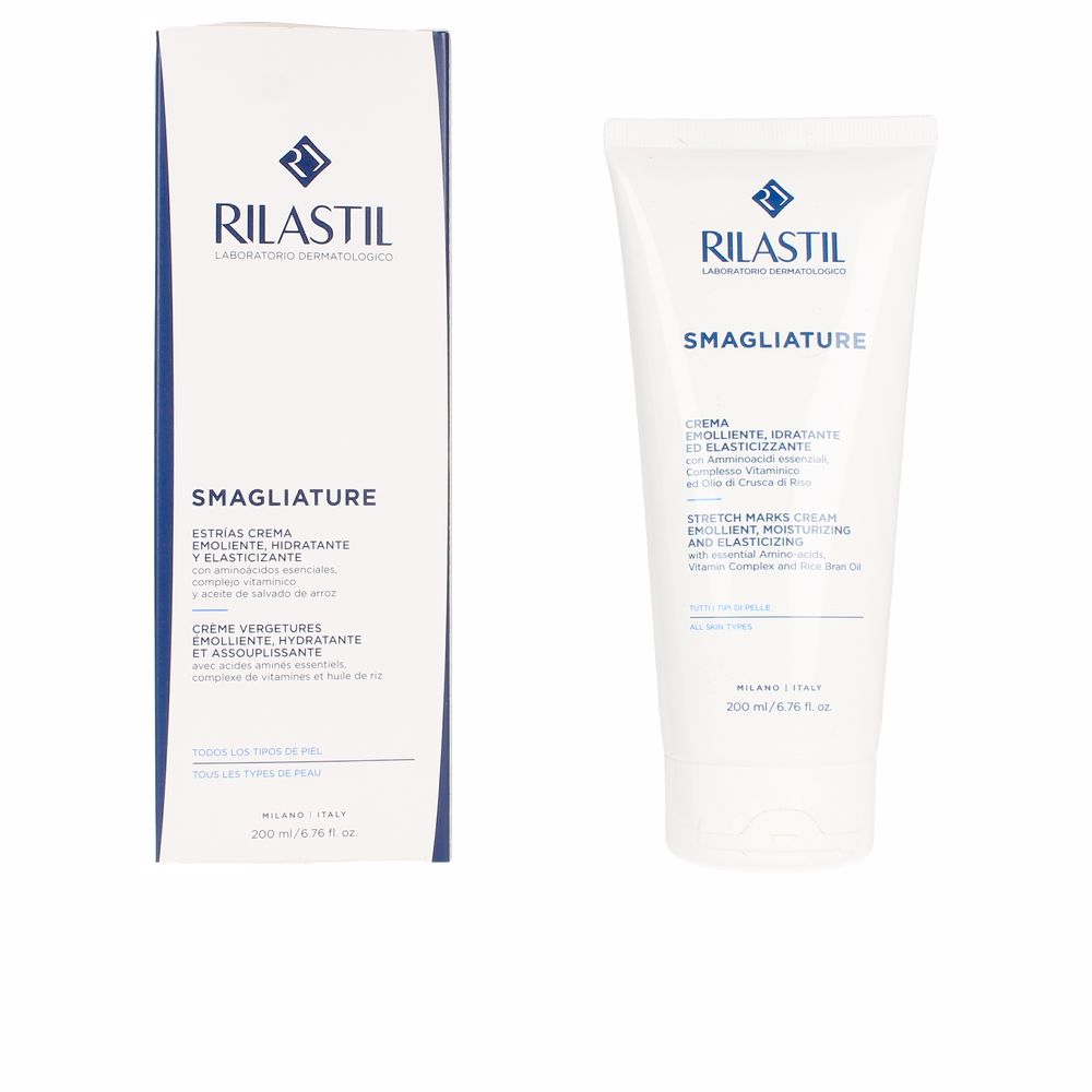 200 ml cream tube, rich white texture, rice bran oil formulation, Unisex stretch‑mark treatment