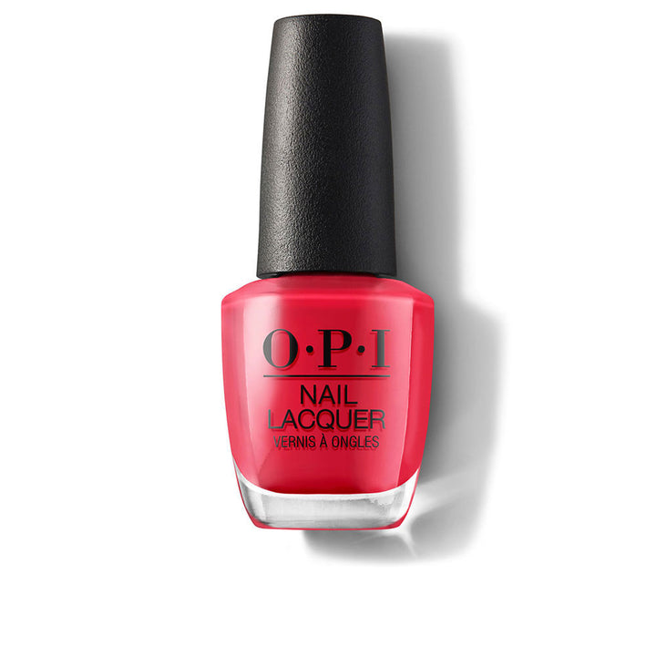 Glossy classic red nail lacquer in 15 ml bottle with wide brush