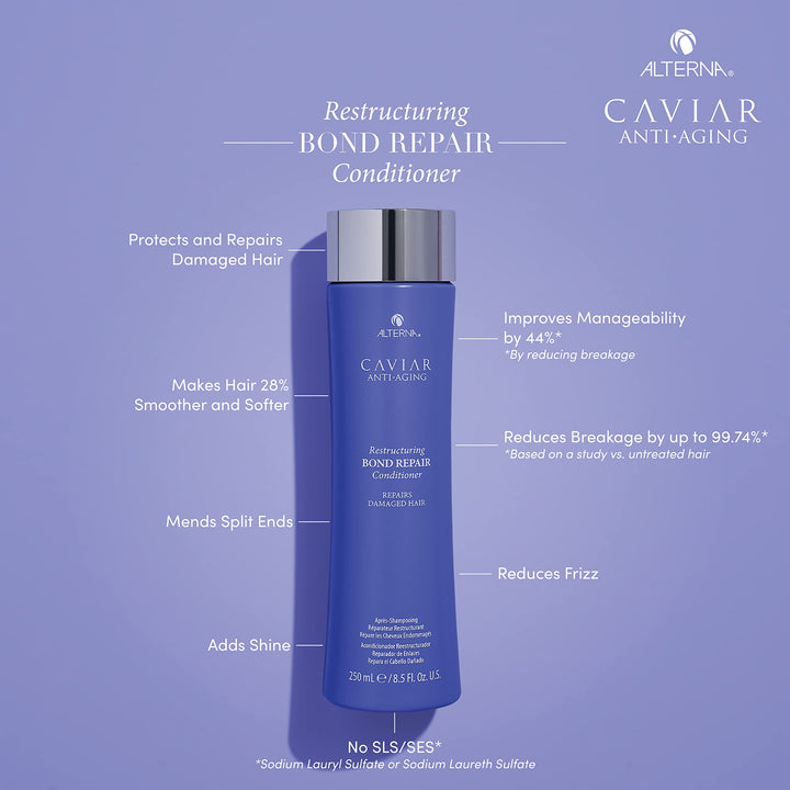 250 ml bottle of Caviar Restructuring Bond Repair Conditioner for damaged hair