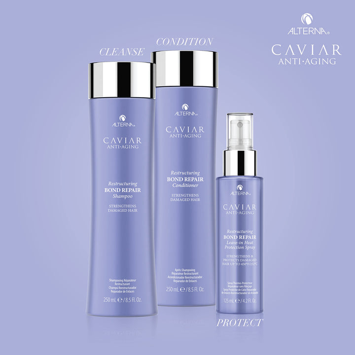 250 ml bottle of Caviar Restructuring Bond Repair Conditioner for damaged hair