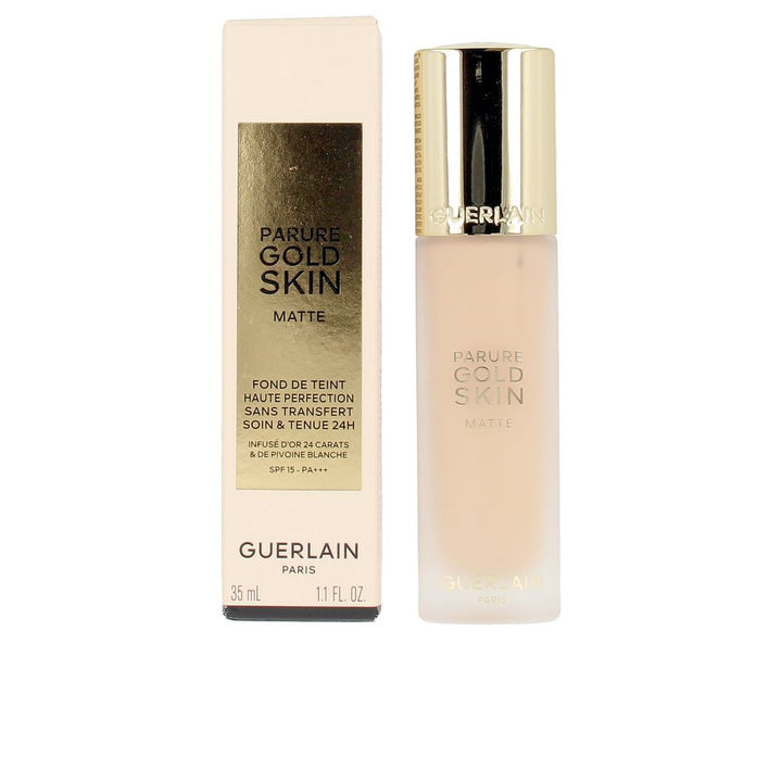 35 ml matte luminous foundation bottle, Unisex shade 1N with subtle gold shimmer