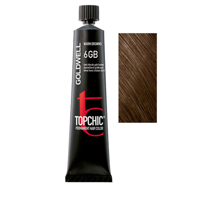 60 ml tube of permanent cream hair colour, shade 6GB rich golden brown